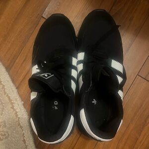 Adidas Men's Black and White Striped Sneakers
